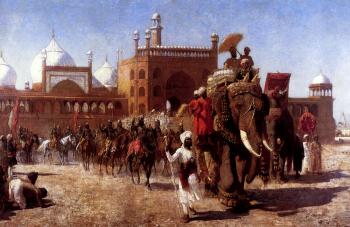 Edwin Lord Weeks : The Return of the Imperial Court from the Great Mosque At Delhi in the Reign of Shah Jehan